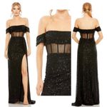 Mac Duggal  11665 Illusion Midriff Corset Off-The-Shoulder Dress Size 0 $458 UB Photo 1