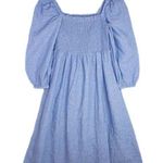 Reformation We Are Kindred Blue Puff Long Sleeve Midi Dress Cotton Size S 4 Photo 0