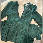Bohme Long Sleeve Dress with Open Back in Hunter Green Photo 2