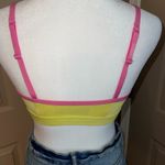 Colsie lined bralette in yellow with pink trim. Size XS Photo 1