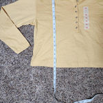 Old Navy Henley Long Sleeve Top Butter Yellow Slight Crop 1/2 Button NWT Size XS Photo 4