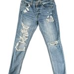 American Eagle  Tomgirl Button Fly Distressed High Rise Jeans 4 Streetwear Photo 0