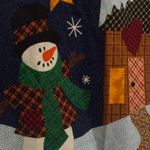 Vintage Handmade Snowman Winter Reversible Vest-Large-Open Front-Cabin-Stars Photo 4