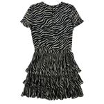 Michael Kors Zebra Print Midi Dress V-Neck Flutter Sleeve M Tired Ruffle Boho Photo 1