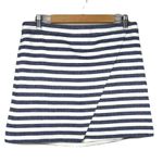 J.Crew skirt 10 blue white stripe nautical faux wrap pencil mini coastal lined Photo 1