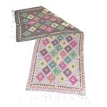 Mexican Artisan Reversible Woven Poncho Pink Multicolor Festival Boho Wrap Photo 8