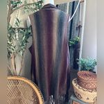 New with tags Kamana Wine Multi Colored Chunky Sleeveless Fringe Boho Cardigan Size M Photo 3