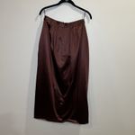 Ulla Johnson  Maxine Skirt Brown Midi Faux Wrap Satin Photo 2