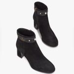 Kate Spade Black Ankle Bootie Sz 8 Morgan Suede Ankle Boot Pearl Accent Photo 10