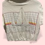 OP Vintage 1983  cotton hooded sailboat graphic logo t-shirt distressed thrashed Photo 3