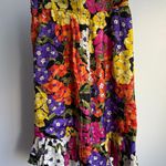 Handmade Floral Print Skirt Colorful Ruffle Midi Elastic Waist Summercore sz 18 Photo 0
