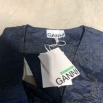 Ganni  botanical jacquard mini dress blue Photo 4