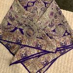 Oscar de la Renta Head Neck Scarf Purple Paisley Design Photo 0