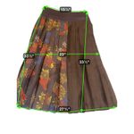 VICTORIA VICTORIA BECKHAM Pleated Skirt Multicolor Floral Print Brown Midi Size M Photo 1