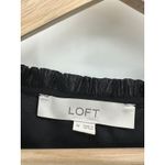 Loft  Pleated Tie Neck Dress Women Medium Black Loose MISSING BELT Long Sleeve Photo 7