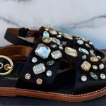 Dolce & Gabbana women’s jeweled satin flat sandal size IT 37.5 US 7.5 Photo 3
