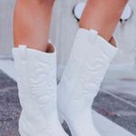 White Western Cowboy Boots Size 7 Photo 0