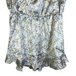 Show Me Your Mumu  Floral Print Wrap Romper Ruffle Hem Short Sleeve V Neck Size S Photo 3