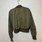 Garage ‎ Olive Green Bomber Jacket Quilted Lining Street Style  Lightweight P/S Photo 3