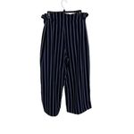 Altar'd State Altar’d State Navy Striped High Waist Paperbag Belted Wide Leg Pants L Trendy Photo 2