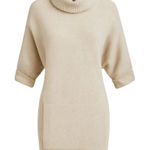 Design History Cashmere Turtleneck Sweater Dress Beige M Scandi Quiet Luxury Photo 0