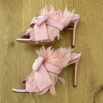 Keeyahri Pumps Feather Bow Open Toe Jenine Fairytale Size 10 Pink Photo 2
