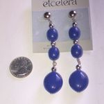 Etcetera Vintage Blue Beaded Retro Boho Dangle Earrings Photo 2