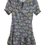 Allegra K Allegra Ruffle floral Chiffon Tie Neck Puff Short Sleeve women's smoke dress M Photo 0