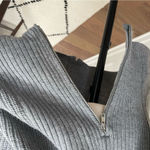 Torrid Vneck Ribbed Tunic Sweater Grey Side Zip 1 1X Photo 4