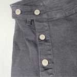 NWOT Button Front Split Denim Midi Skirt – High Waist Slim Fit Pencil Skirt (XL) Black Photo 8