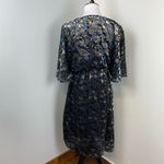 Modcloth  Shimmering Black Floral Dramatic Depths Velvet Short Sleeve Dress XL Photo 6