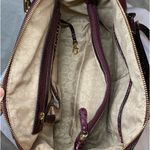 Michael Kors  Riley Large Python Embossed Satchel Bag Merlot Photo 2