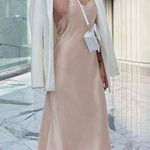 ZARA midi dress wedding beige tan satin effect slip party coctail Photo 0