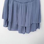Hollister [] Dusty Blue Smocked Waist Tiered Ruffle High Rise Mini Skort Size XL Photo 6