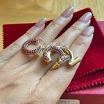 Salvatore Ferragamo NWOT Gold/pink gold-plated brass Gancini hoop earrings Photo 7