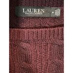 Ralph Lauren Lauren  Black Label Sweater Boat Neck Burgundy Cable Knit Sz,Medium Photo 2