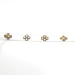 Fossil Womens Small White Leather Gold Metallic Cross Studded Belt Boho Western Photo 4