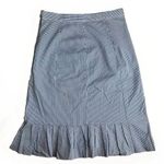 Woman’s Modest Dress Outlet Casual Blue & White Striped Ruffle Skirt|Size:6 Photo 0