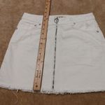 Free People We The  FP White Distressed Denim Mini Skirt Zipper Size 25 Classic Photo 7