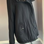 INC black jersey knit hooded jacket sherpa lined removable faux fur collar Size M Photo 7