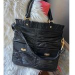 Alexis Hudson Black Satchel Bag with Ruched Detailing Photo 5