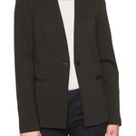 Banana Republic  Washable Ponte Inverted Collar Black Blazer Sz 10 Photo 0