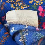 Vintage ‘80s Royal Blue Floral Print Collared Long Sleeve Button Down Blouse Photo 7