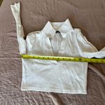 ZARA White Long Sleeve Polo Crop Top size small Photo 3