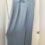 BHLDN Anthropologie Piper v neck maxi dress with slit in size 8 blue Photo 6