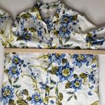 Joie Floral 100% Linen Button Down Shirt 1X Long Sleeve Cottage Coastal Resort Photo 8
