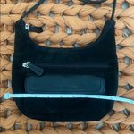 Stone Mountain Black Suede and Leather Crossbody Purse Vintage Photo 7