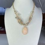 Multi layered faceted pastel stones with a teardrop peach decor boutique Gold Photo 0
