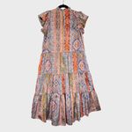 Pinch Womens Dress Brown Midi Tiered Floral Flutter Flowy A Line Boho Medium Photo 2