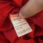 Red and white floral wrap romper, Daphnea paris, ruffles and button, size M Size M Photo 9